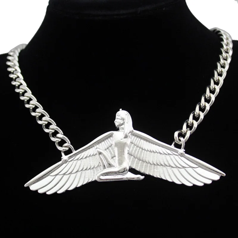 RechicGu Angel Wings Feather Pendant Choker Vintage Necklace Gift For Women Girl Female Fashion Jewelry Men's Chain Accessories