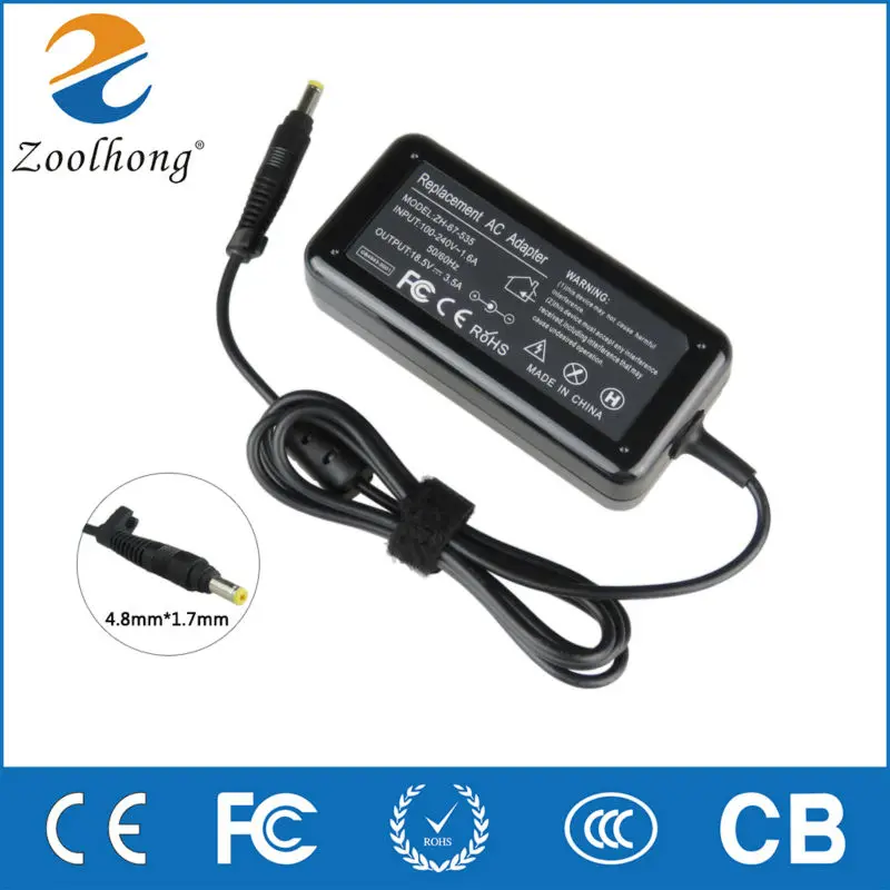 

18.5V 3.5A 65W 4.8*1.7mm 65W Laptop Charger Adapter For HP Compaq 6720S 500 510 520 530 540 550 620 625 G3000 Pavilion DV4000