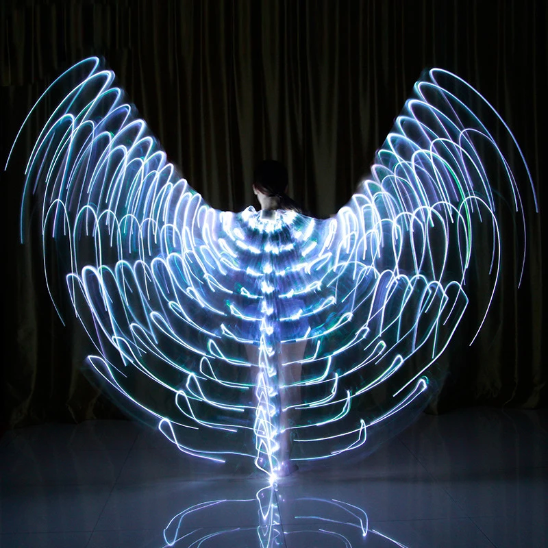 

2018 Stafe Performance Prop Women Dancewear Girls DJ LED Wings Light Up Wings Belly Dance Wing Costume Accessories