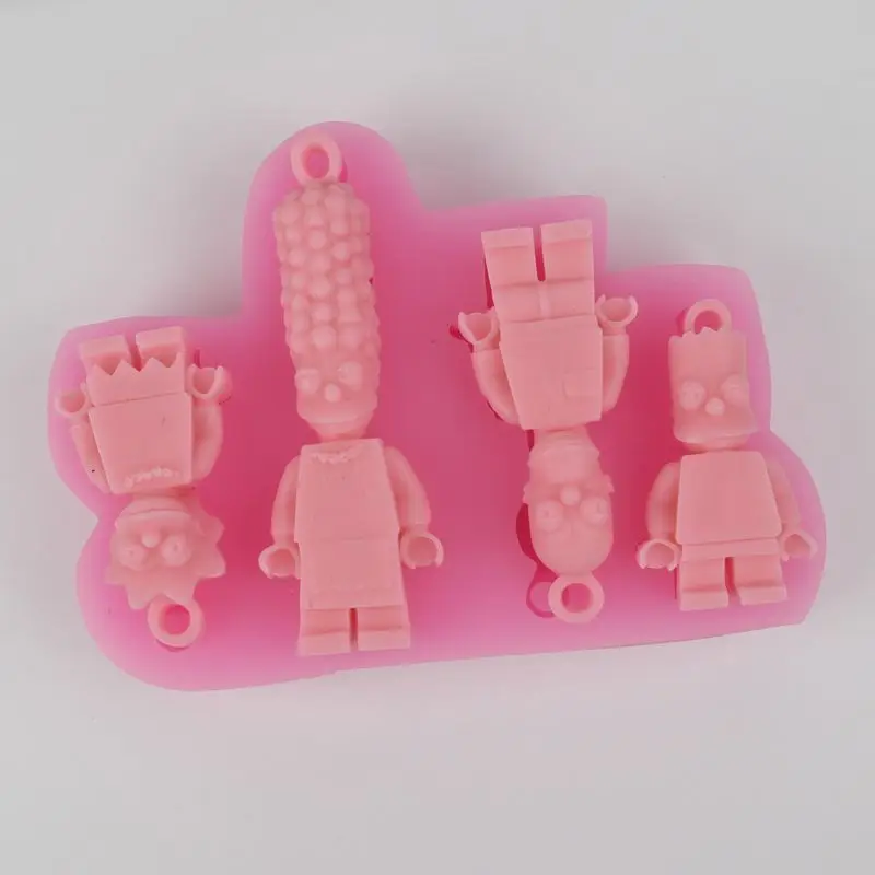 Luyou Luyou 3D Cartoon Robots shape silicone mold Handmade Soap Clay mold DIY cake decoration tools FM1301