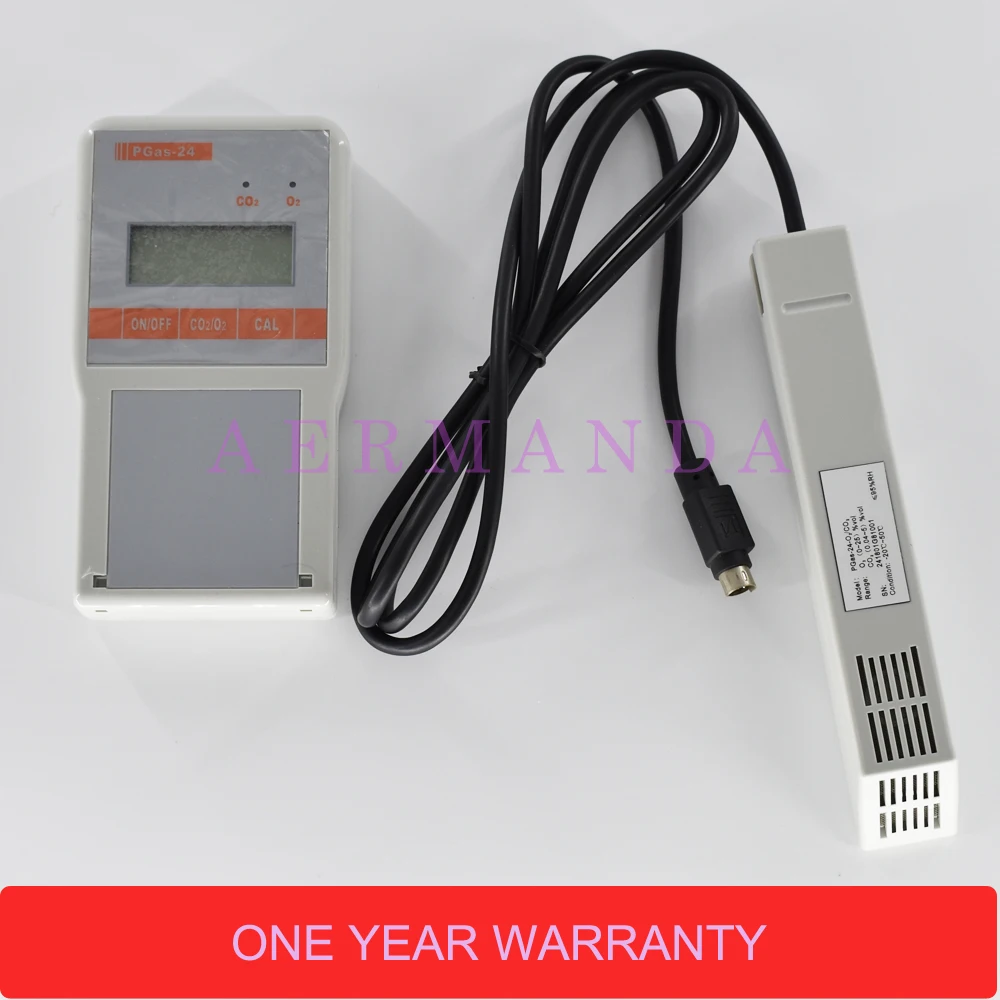 Oxygen and Carbon dioxide Alarm Detector PGas-24 O2/CO2 Portable 2 in 1 gas analyzer