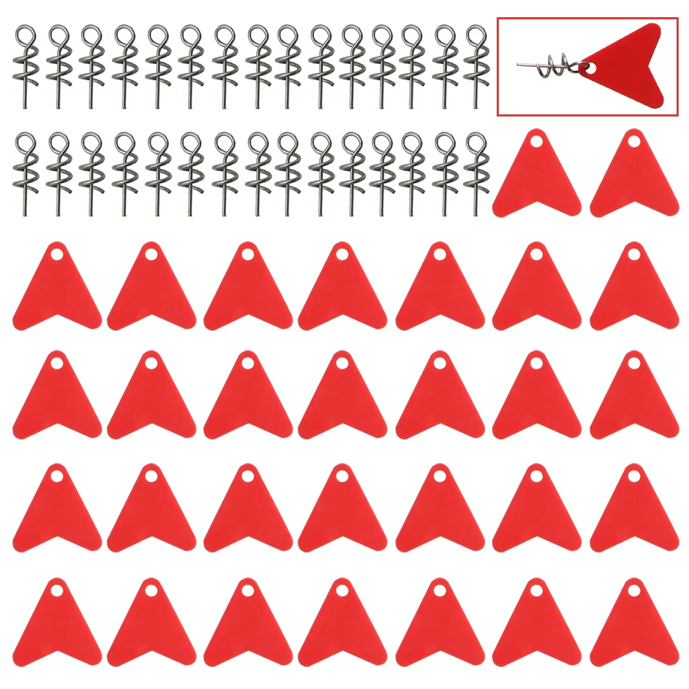 60 قطعة/الحقيبة الصيد إغراء الاكسسوارات مع الصيد هوك تمركز دبوس الربيع تويست الساعد قفل والأحمر القلب الترتر #1