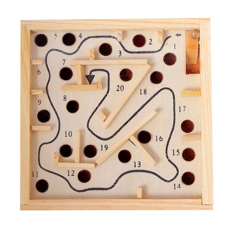 Labyrinth Wooden Toys Pinball Maze Board Game Kids Toy Wood Puzzle Magic Cube Family Games Children Desktop Decoration 28cm/11cm