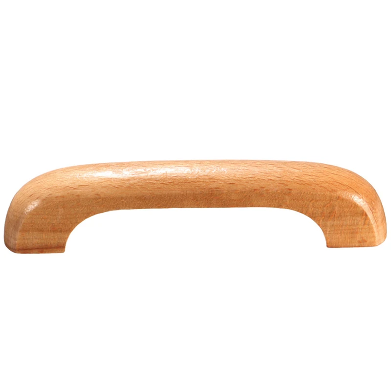 MTSPACE 4pcs/Set 96mm Arcuate Solid Wood Cabinet Handle and Knobs Wood Mushroom Furniture Round Drawer Furniture Handle Pulls