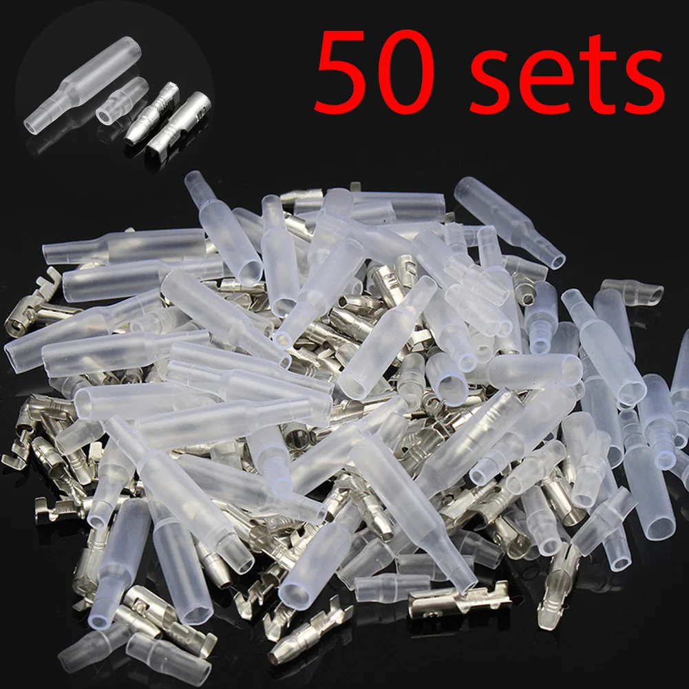 

4.0 bullet terminal car electrical wire connector diameter 4mm pin set 50sets=200pcs Female + Male + Case