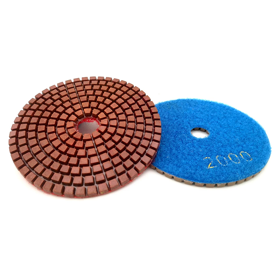 RIJILEI 7PCS/Set 4Inch Diamond Concrete Polishing Pads 100mm Resin Floor Grinding Tools Wet Polishing Stone Grinding Discs LW01