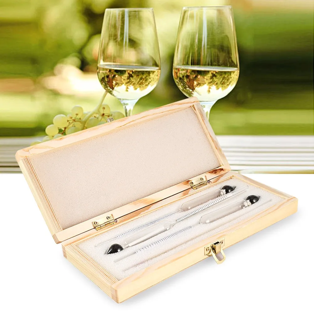 Wine Hydrometer Alcohol Meter Alcoholometer Bafometro Alcoholmeter Hydrometer for Alcohol Alcotester Tester with Thermometer