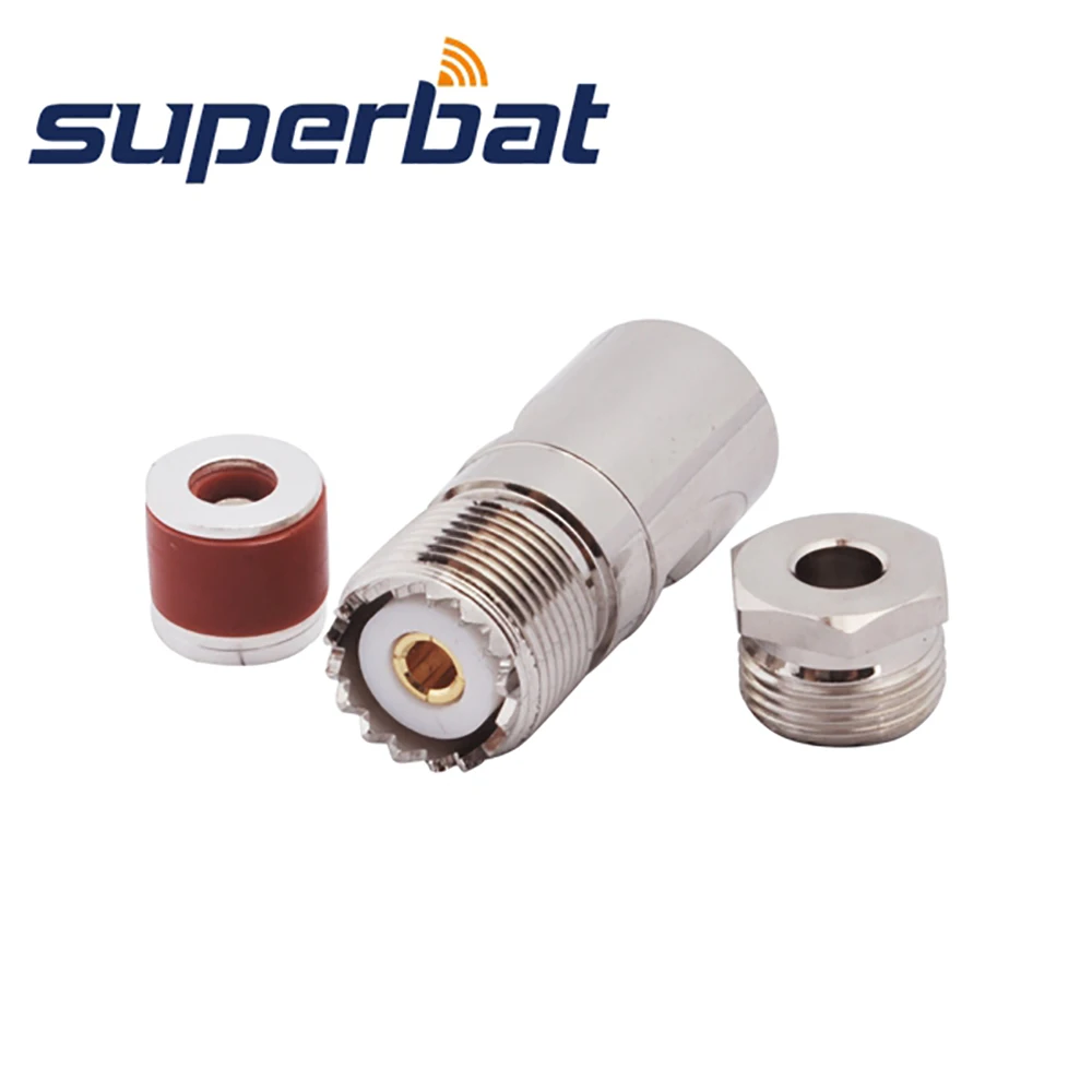 

Superbat 10pcs UHF Clamp Female RF Coaxial Connector for RG58, RG400,RG142,LMR195 Cable