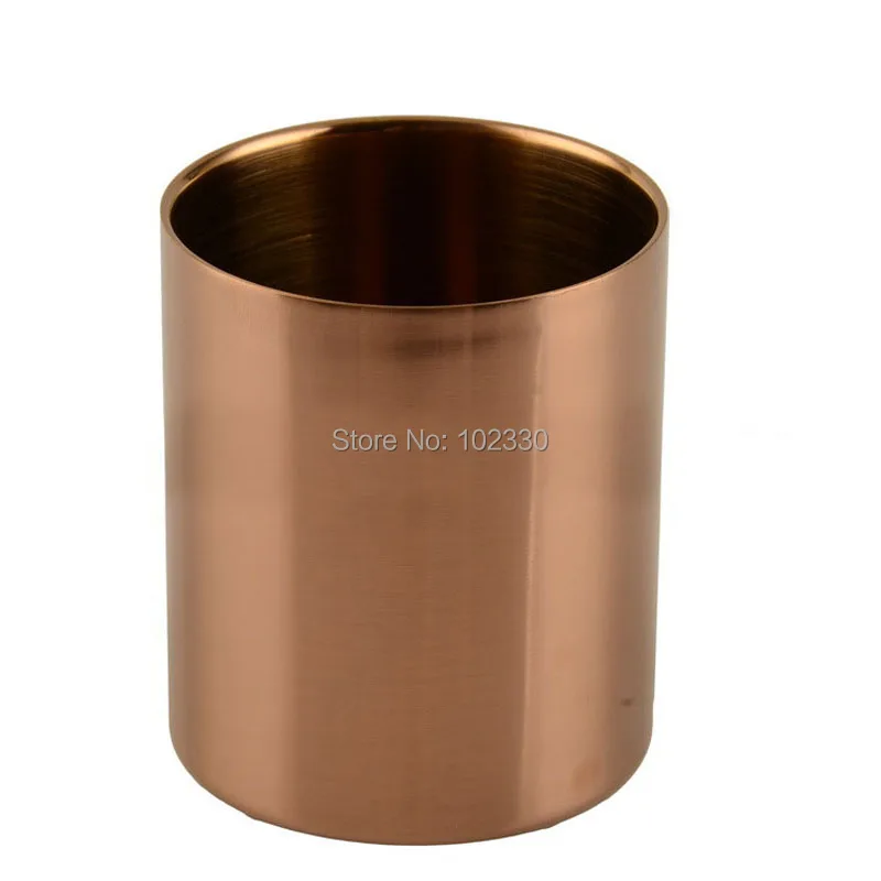 60pcs 400ml Nordic Style Brass Gold Vase Stainless Steel Cylinder Pen Holder for Desk Organizers Stand Pencil Pot Holder