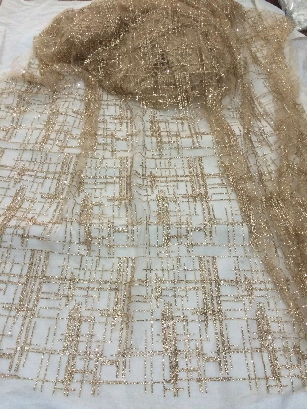 

S-32160 золото склеенный Блеск Тюль африканская Индия платье ткань для свадебного платья/вечернее платье/Вечеринка