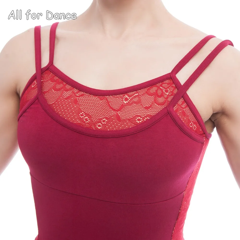 01B0001 ใหม่มาถึงคู่สาย Camisole บัลเล่ต์ Leotard ผ้าฝ้าย Spandex ยิมนาสติกบัลเล่ต์ Leotard สําหรับฝึกเต้นรํา