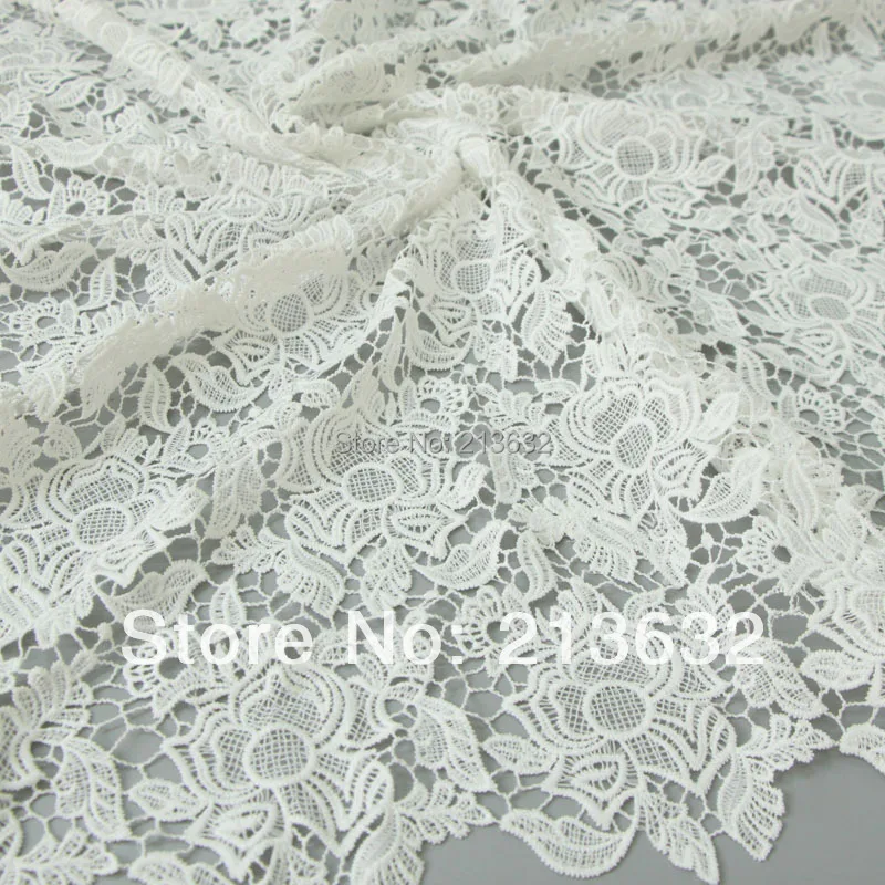 

POs37 milk - 11 textiles lace cloth Water soluble embroidery cotton fabric accessories Computer embroidery curtain cloth yarn