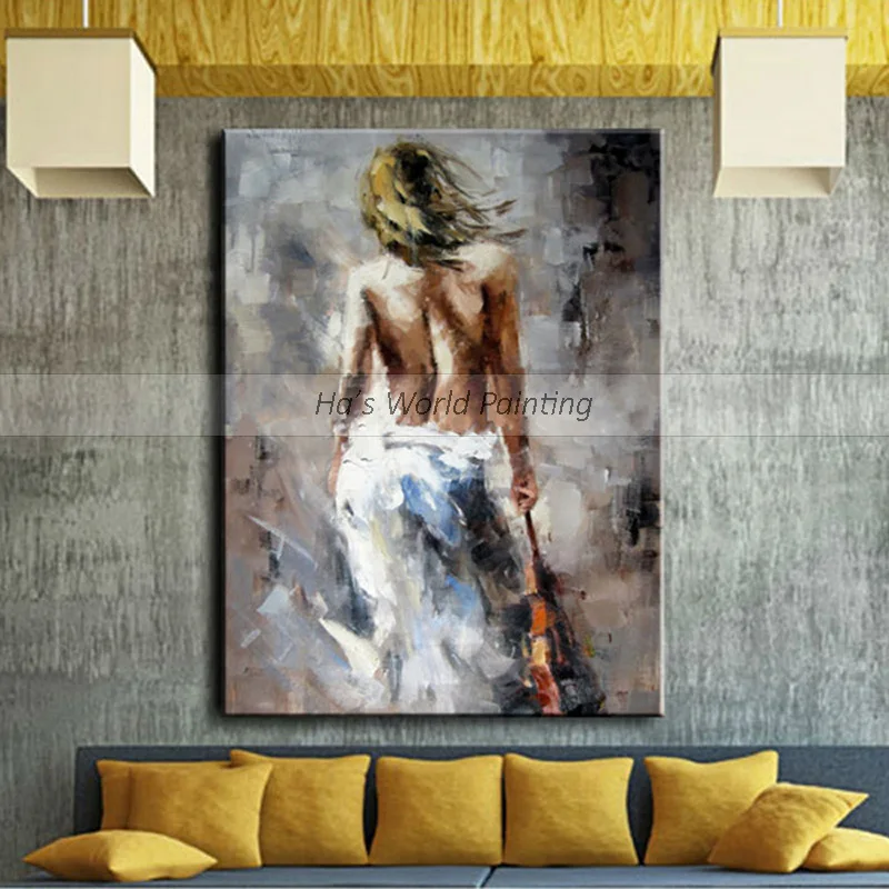 

Large Handpainted Abstract nude Oil Painting on Canvas Handmade nude girl oil Painting For Living Room bedroom hotel bar decor