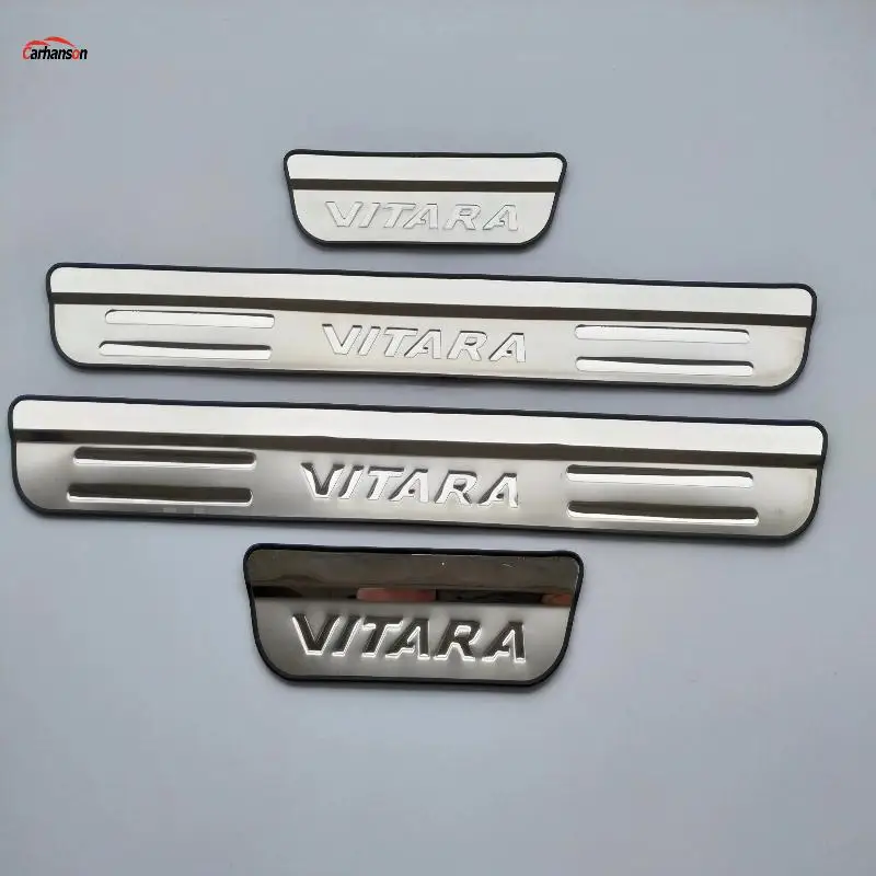 For 2017 Suzuki Vitra Door Sill Gaurds  Stainless  Sills Scuff Plate Pedal Protector Car Styling Accessories Sticker 2023 2024