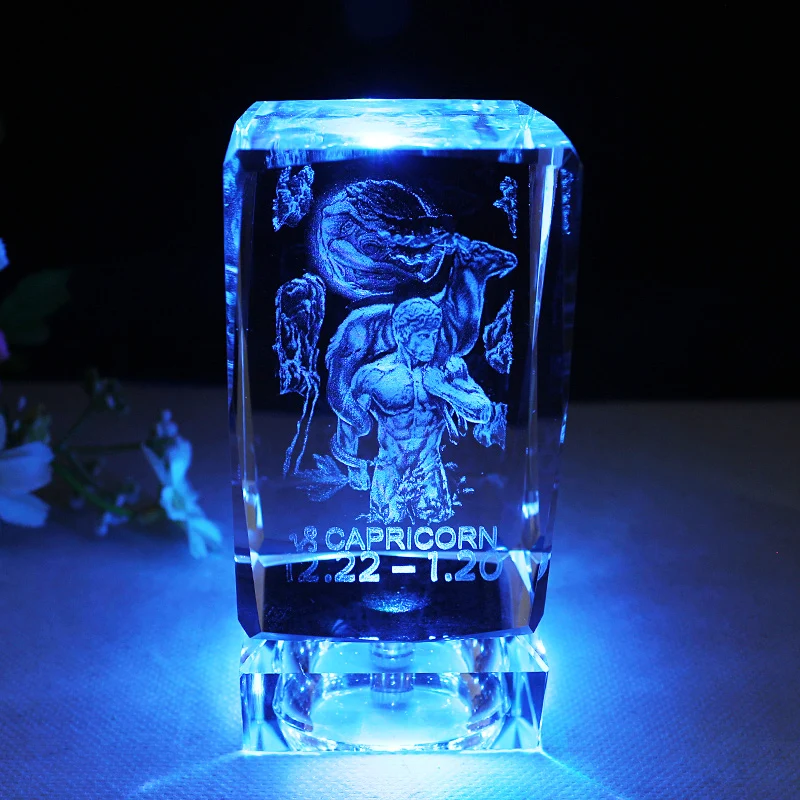 

12 Constellations Statuettes Crystal Glass Figurines Miniatures Craft Ornaments For Home Decorations Birthday Christmas Gifts