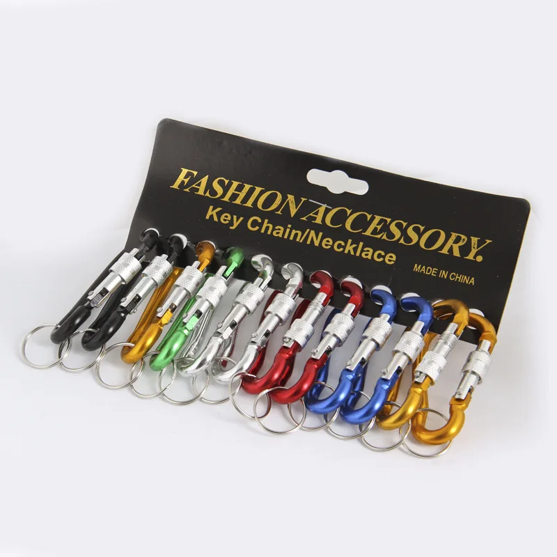 EDC.1991 12PCS Aluminum D-ring Snap Spring Hook Carabiner Lock Clip Keychain Backpack hanging buckle outdoor tools