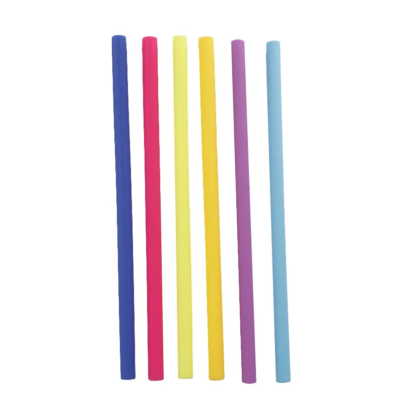 300pcs 25cm Candy Color Silicone Straw Straight Bent Food Grade Drinking Straw for Bar Home Drinking WB69