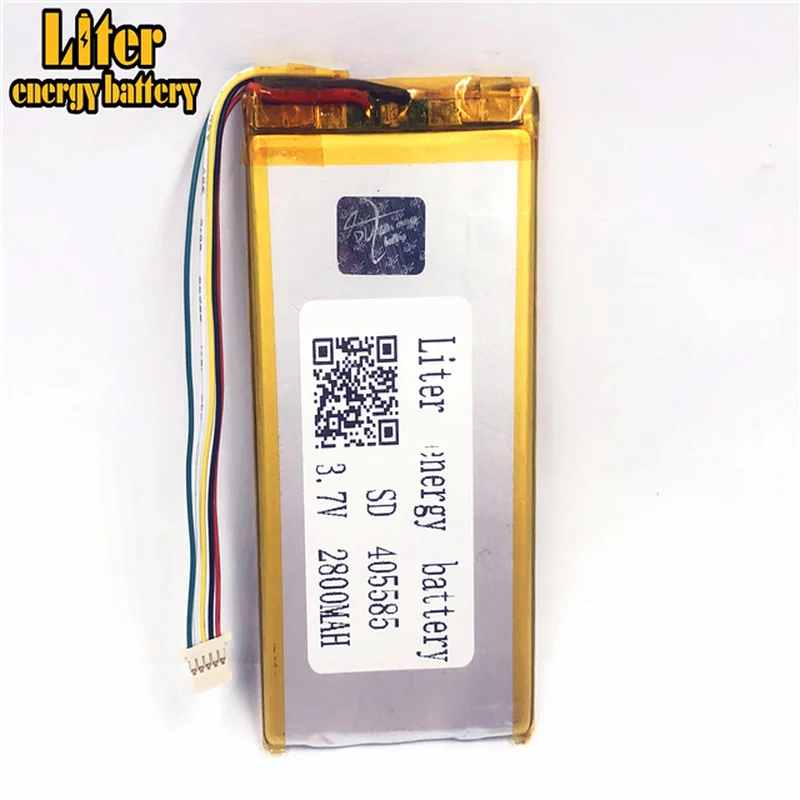 1.0MM 5pin connector 3.7V 405585 2800mAh tablet pc 7 inch MP4 MP5 Cells Rechargeable Li-polymer Battery