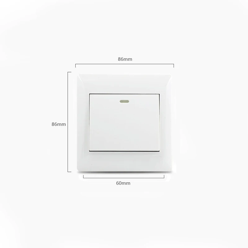 1/2/3/4 Gang 2 Way Push Button Switch Panel Wall Interruptor White PC Frame Panel Light Switch On/Off Wall Switch Controller