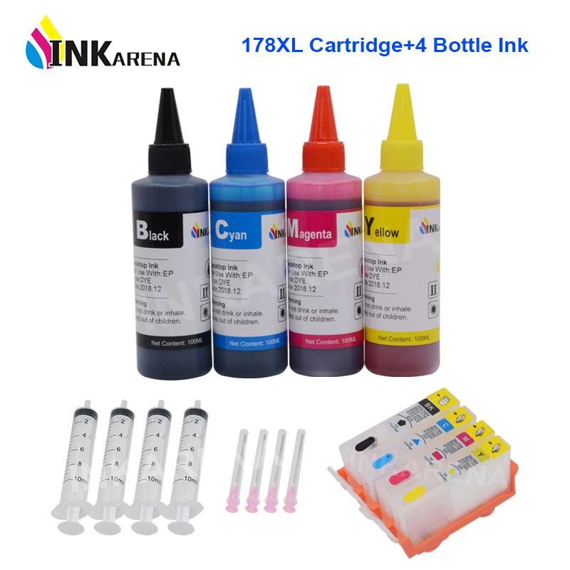 INKARENA Compatible Color Dye Refill INK Replacement For HP 178 Refill Cartridge Printer DeskJet 3520 4610 4620 7520 B109 B210