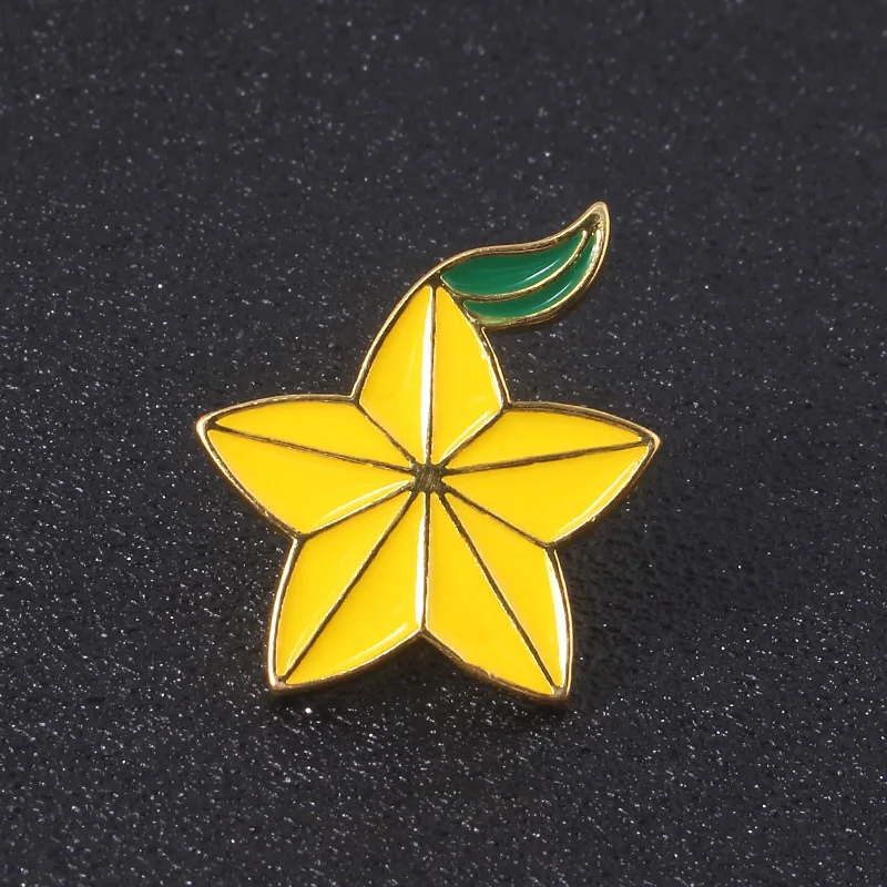 Game Kingdom Hearts Brooches Pins Yellow Enamel Paopu Fruit Key of Memories Metal Badge Lapel Bag Pins Jewelry Accessories Gifts