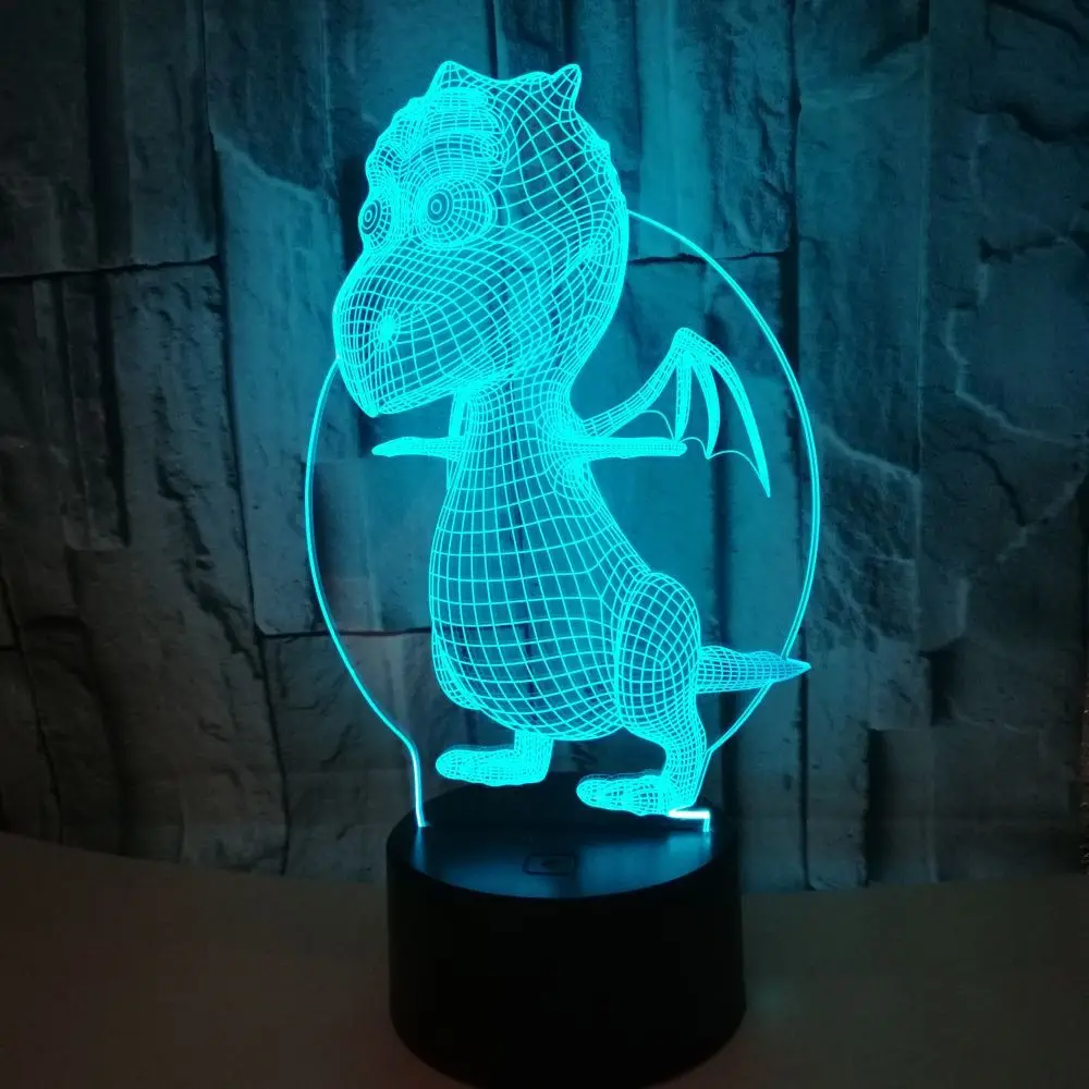 

New Dinosaur 3d Night Light Colorful Touch Remote Led Visual Kids Lamp Gift Atmosphere Small 3d Light Fixtures