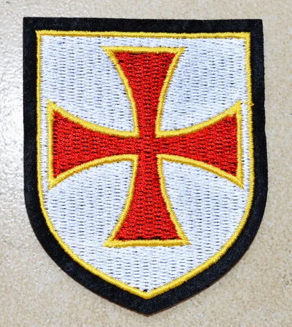 

HOT SALE! ~ KNIGHTS TEMPLAR SHIELD RED CRUCIFIX Iron On Patches, sew on patch,Appliques, Made of Cloth,100% Guaranteed Quality