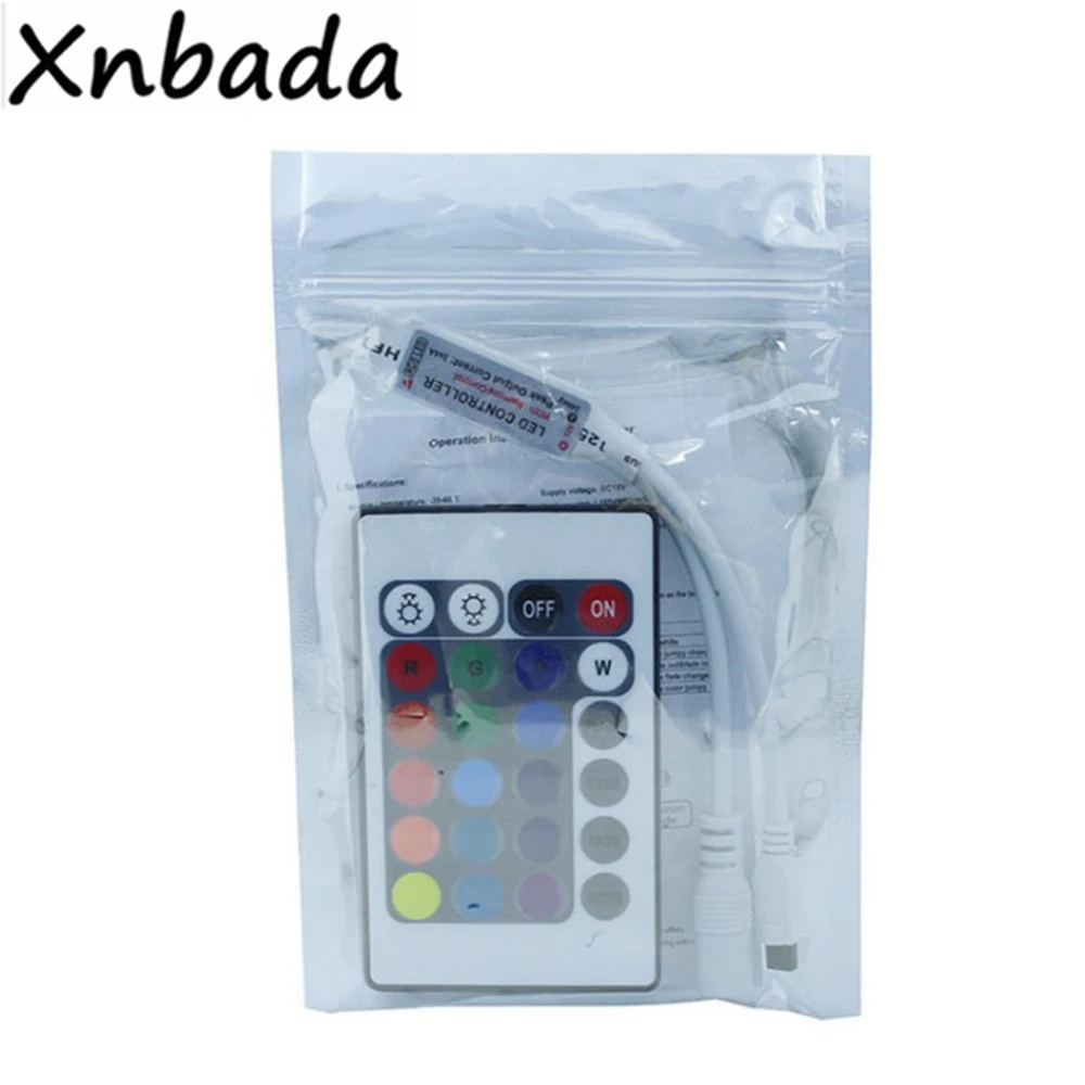 Mini 24Keys Rgb Led Strip Ir Afstandsbediening Met Mini Ontvanger Voor 3528 5050 Rgb Led Strip DC12V