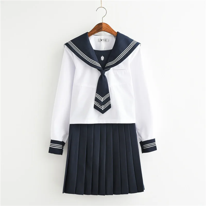 New Arrival Japans Long Sleeve Sailor Suit School Girl Uniform College Middle High School Students Uniforms JK Cosplay Clothing