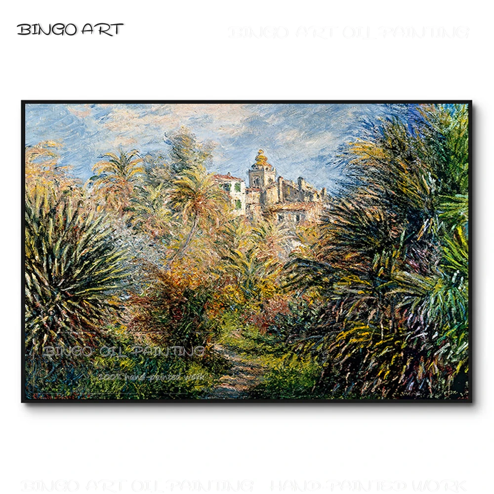 

Skilled Artist Hand-painted High Quality The Moreno Garden at Bordighera Oil Painting Reproduce Cloud Monet Artwork Oil Painting