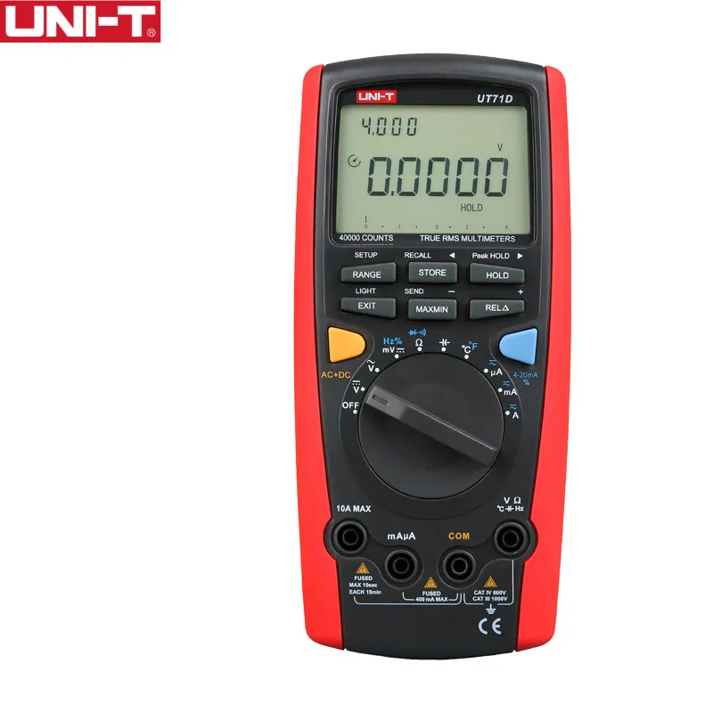 UNI-T UT71D Smart Multimeter Intelligent True RMS Digital Volt Amp Ohm Capacitance Meter Thermometer USB Interface PC Software