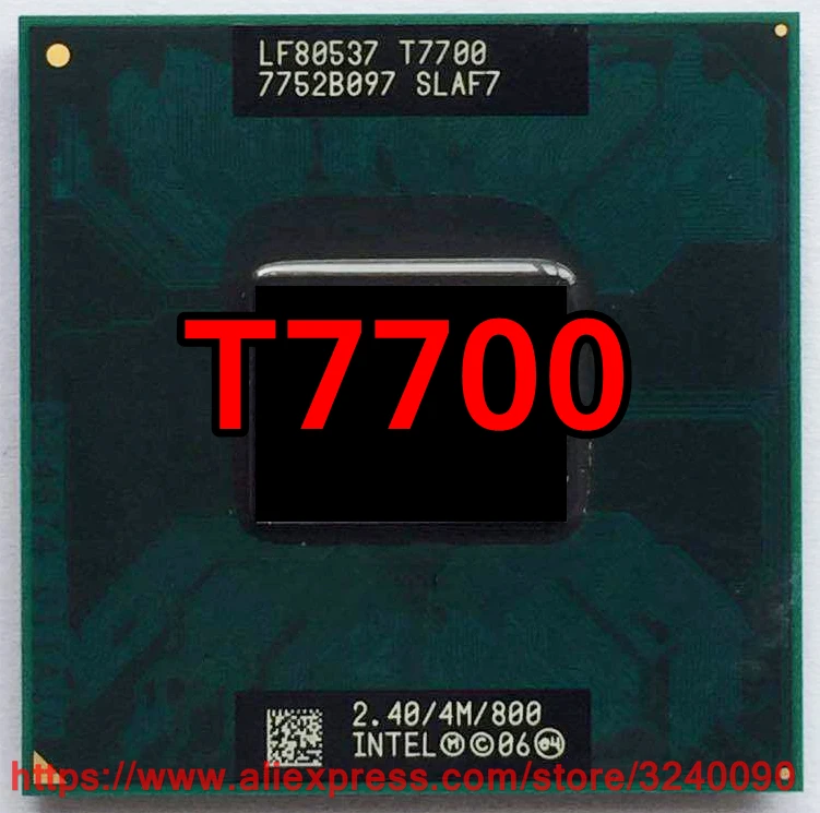 Original Intel Core Duo T7700 CPU (4 เมตร Cache, 2.4 กิกะเฮิร์ตซ์, 800 เมกะเฮิร์ตซ์ FSB), dual - Core แล็ปท็อปโปรเซสเซอร์จัดส่งฟรี