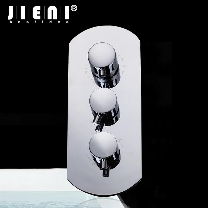 JIENI Matte Black Bathroom Basin Shower Faucet Valve Accessory 3 Way 4 Ways Shower Water Separator Angle Valve Stop Valve Chrome