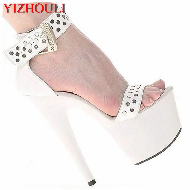 Grade Custom-made Rivets Design Ankle-Strap Super 15cm High Heel Shoes Sandals, Dress Shoes, Party / Wedding Shoes