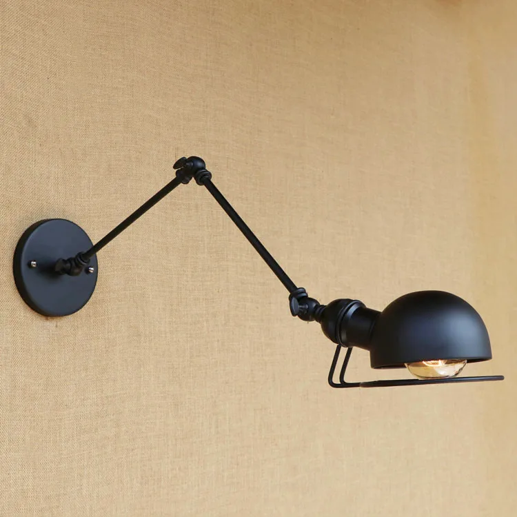 Adjustable Swing Long Arm Wall Light Fixtures Loft style Industrial Vintage Retro Wall Lamp Black Sconce Appliques Pared