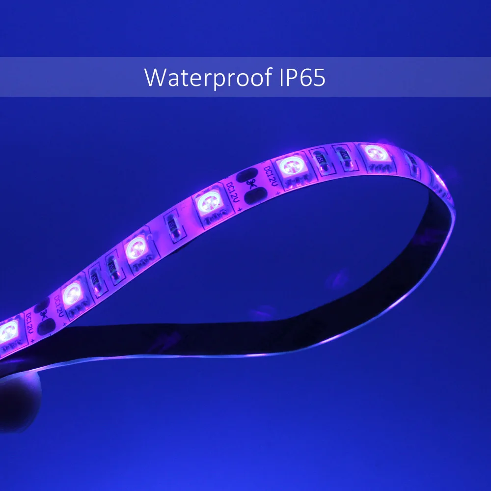 UV LED Strip Light 12V DC SMD 5050 0.5M 1M 2M 3M 4M 5M Waterproof Ribbon Purple Flexible Ultraviolet Tape for DJ Fluorescence