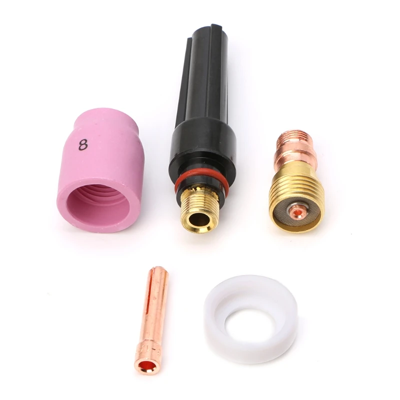 5PCS Tig Welding Torch Stubby Cup Gas Collet Body Lens Kit 517A