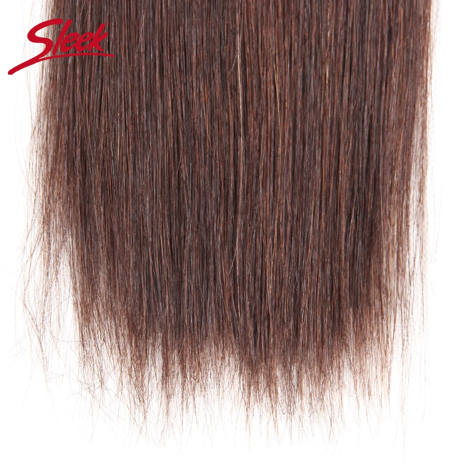 Sleek ตรง Double Drawn บราซิลสีน้ำตาล4ตรงผมสี2 #6 #8 #33 # natural Remy เส้นผมมนุษย์รวมกลุ่ม