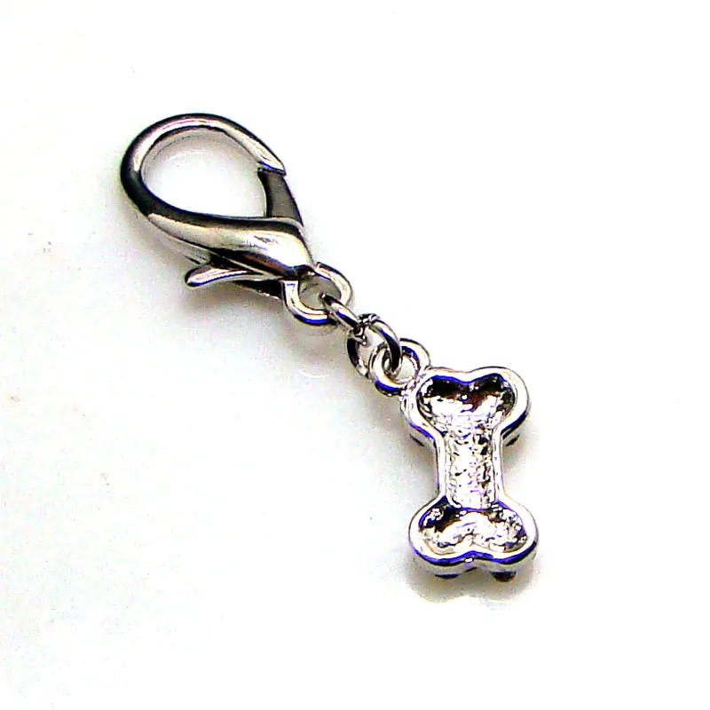 بلورات معدنية صغيرة الكلب العظام الحيوانات الأليفة طوق سحر قلادة الأزياء الحلي مجوهرات اكسسوارات مع إغلاق مخلب جراد البحر الكبير