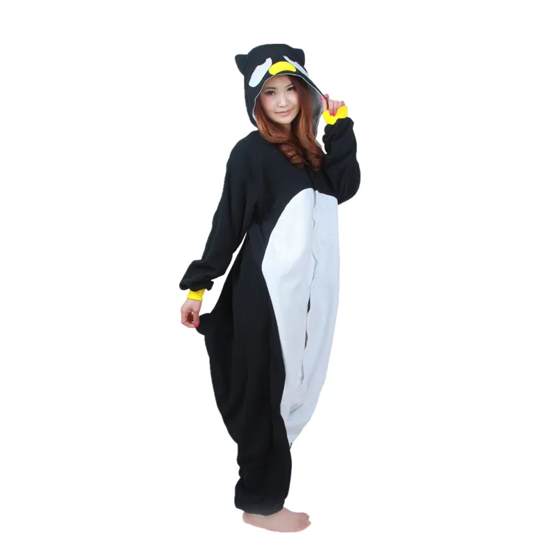 Adults Crow Raven Kigurumi Women Animal Costume Men Polar Fleece Cartoon Onesies Pajama Halloween Carnival Party Romper