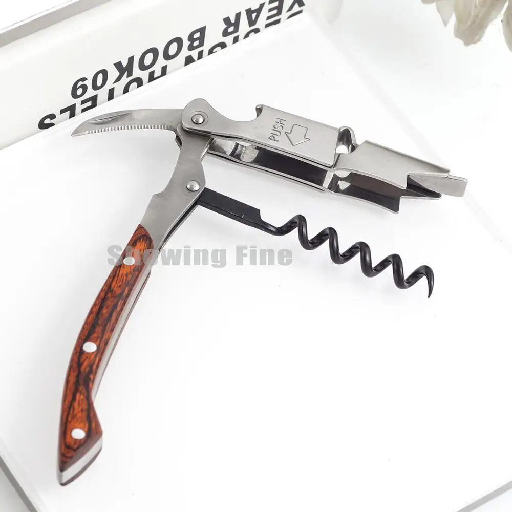 Laser Personalized Custom Corkscrew Opener Wine Bottle Opener with Flannel Bag Packing Particular Novel and Meaningful Gift