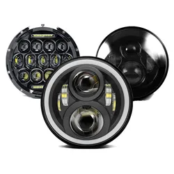 7 Inch Headlight For Motorcycle 7Inch Round DRL Turn Signal Halo LED Headlamp 40W 60W 80W 90w