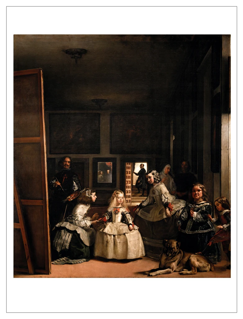 frameless canvas painting Imagich Top 100 prints  Velazquez Diego Rodriguez de Silva y - The Family of Felipe IV or Las Meninas