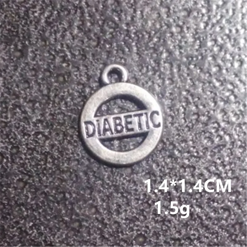 new fashion silver plated diabetic charm for bracelet