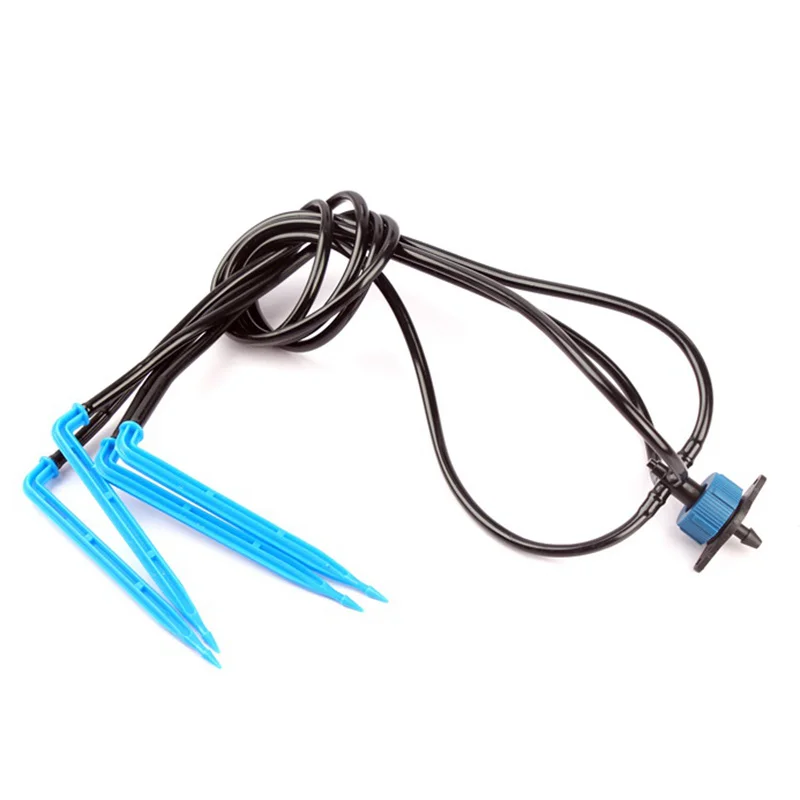 

50cm Hose 4-Head Curved Blue Drop Arrow Drip Irrigation Emitters Kit Bonsai Flower Plants Trickle Irrigation Dropper Save Water