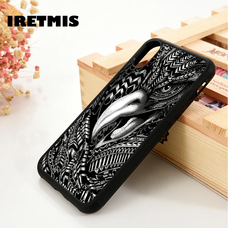 Iretmis 5 5S SE 6 6S Silicone phone case cover for iPhone 7 8 plus X Xs 11 Pro Max XR Phoenix bird Aztec tribal ornate tattoo