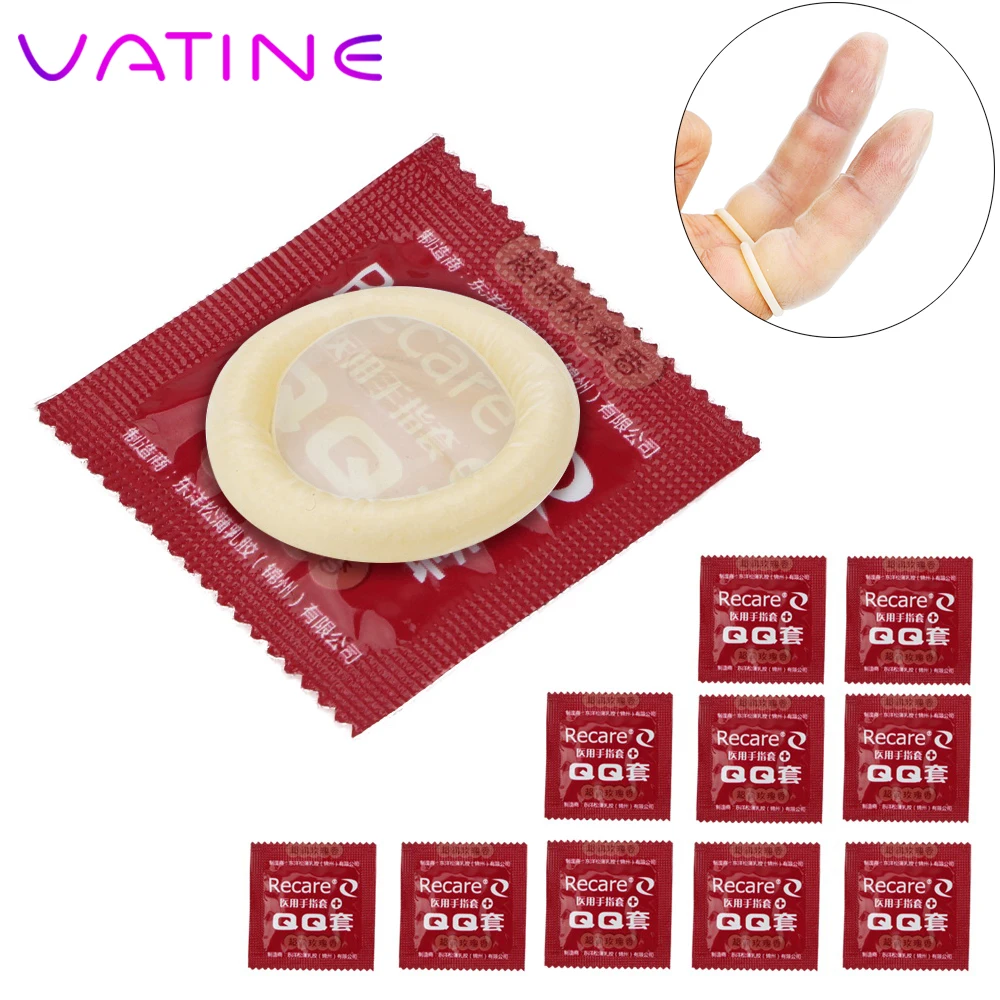 VATINE 10 Piece/set Finger Sleeves Female Masturbation Latex Condoms Flirt Vagina Stimulation Adult Products Sex Toys for Women