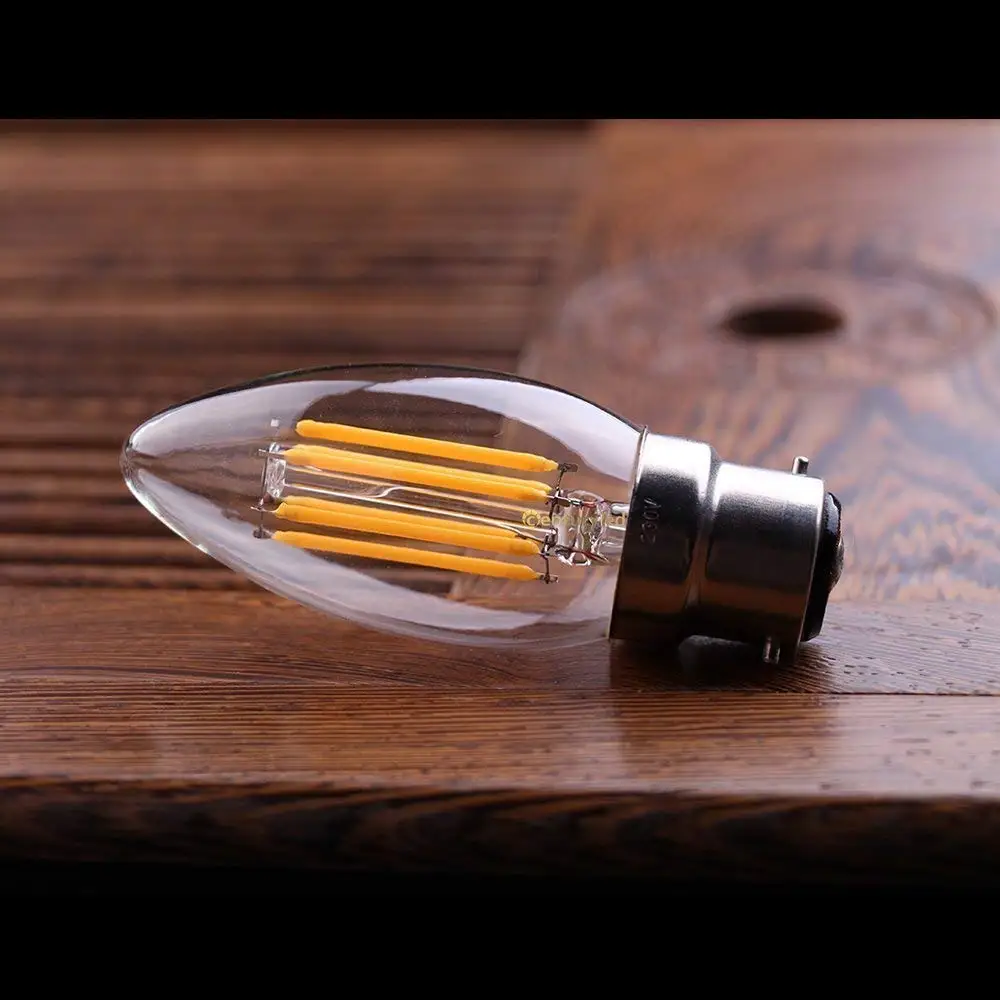 10PCS Led Candle Dimmable Edison Lights Bulb Daylight 6000K Led Filament Bulb Warm White 2700K B22 Led Bulb 6W C35 220V Bombilla