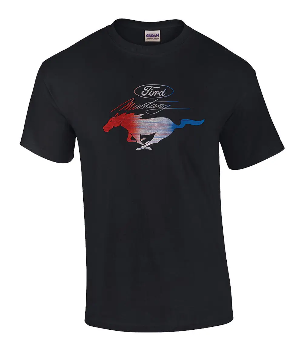 New Cotton Leisure Fashion Brand New Clothing Tops Patriotic Classic American Car Fans American Mustang Pony T Shirt