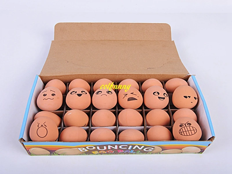 

408pcs/lot Fast shipping Dog Toys Egg Expression Balls toy Cat Puppy Chew Toys Durable Pet Egg Bouncing Rubber Ball